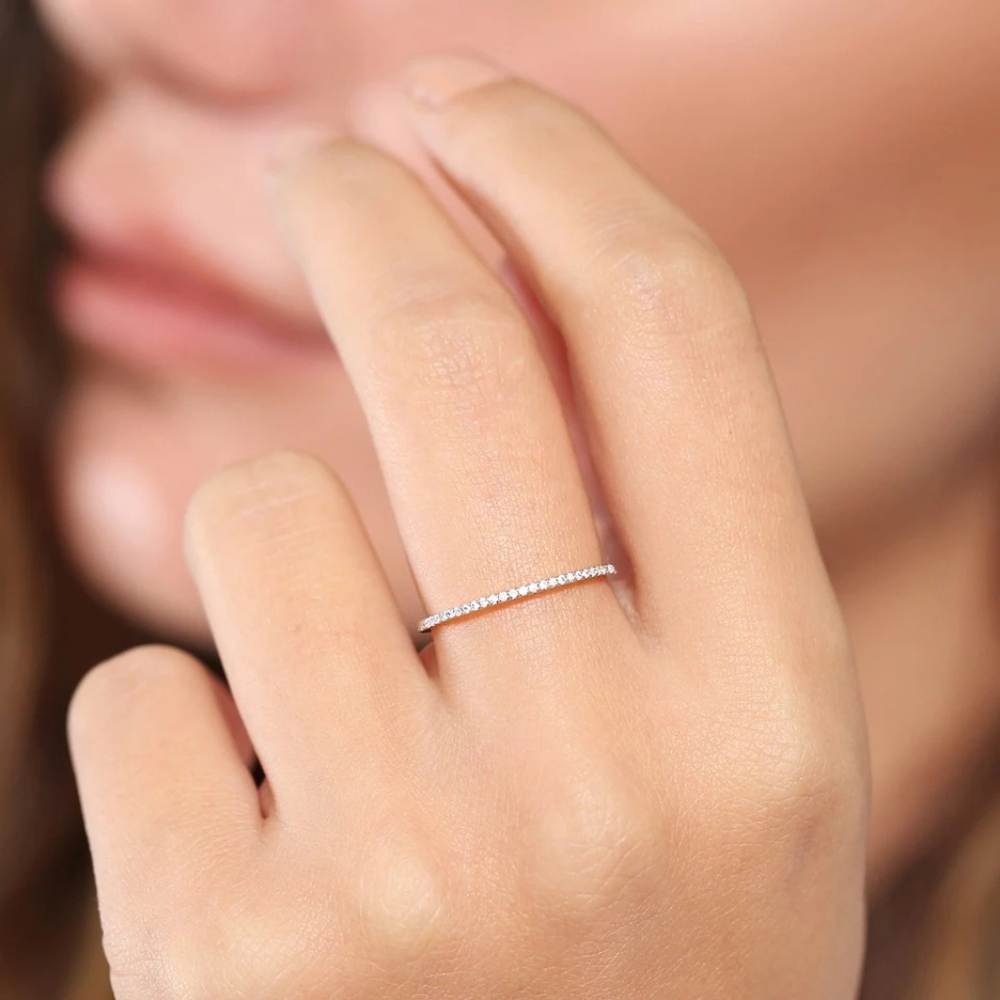 NEW Rose Gold Diamond Eternity Stackable Ring - Picture 2 of 2